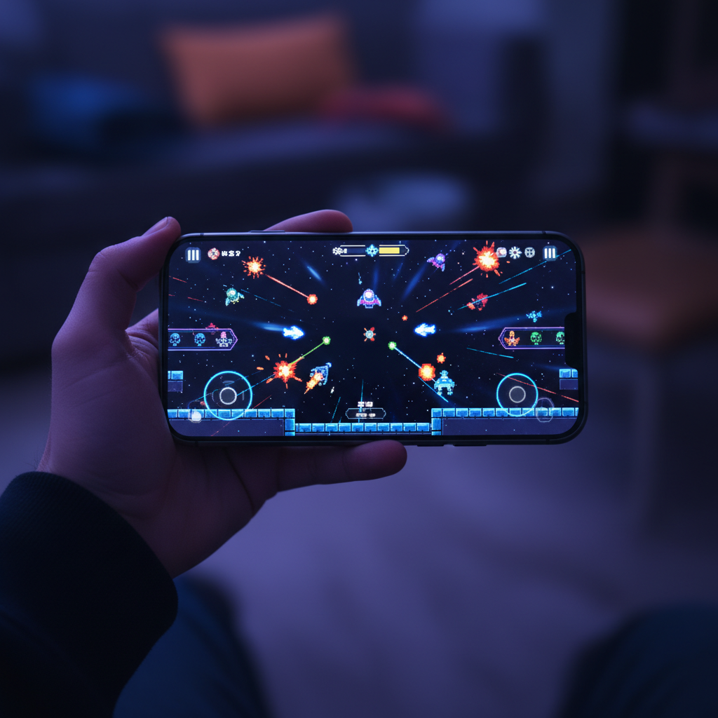 Chicken Shoot mobile app scene showing the game on a smartphone